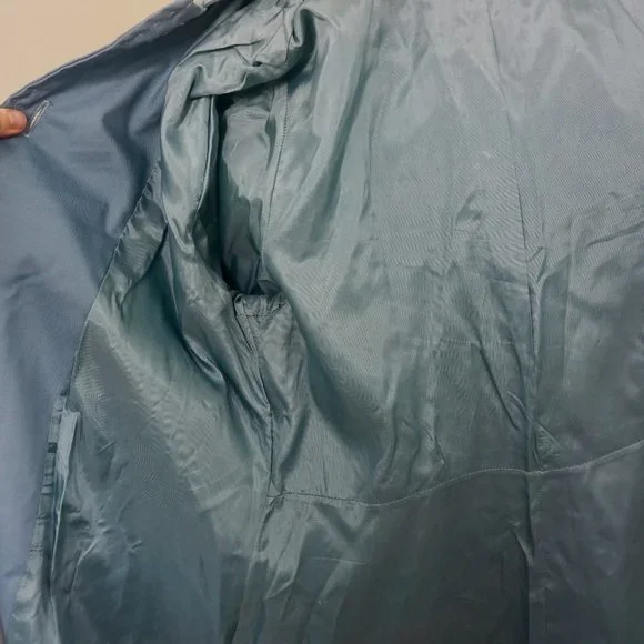 💜 VINTAGE Light Blue Hooded Long Sleeve Jacket/Coat - Picture 15 of 15